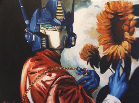 Optimus Prime With Sunflower